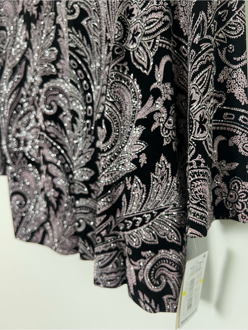 Alex Evenings Glitter Paisley Print Twinset Jacket Tank Top Set Black Stone M - Picture 5 of 16